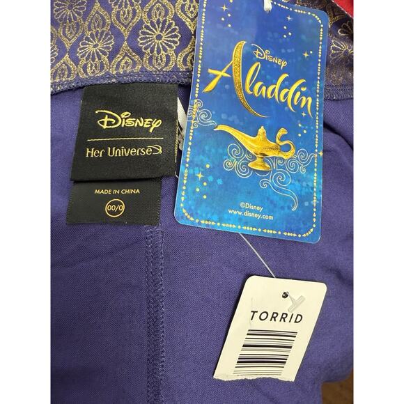 NEW Torrid Disney Aladdin Rug Print Satin Kimono Open Front Top Jacket Size 0/00 - Picture 3 of 3